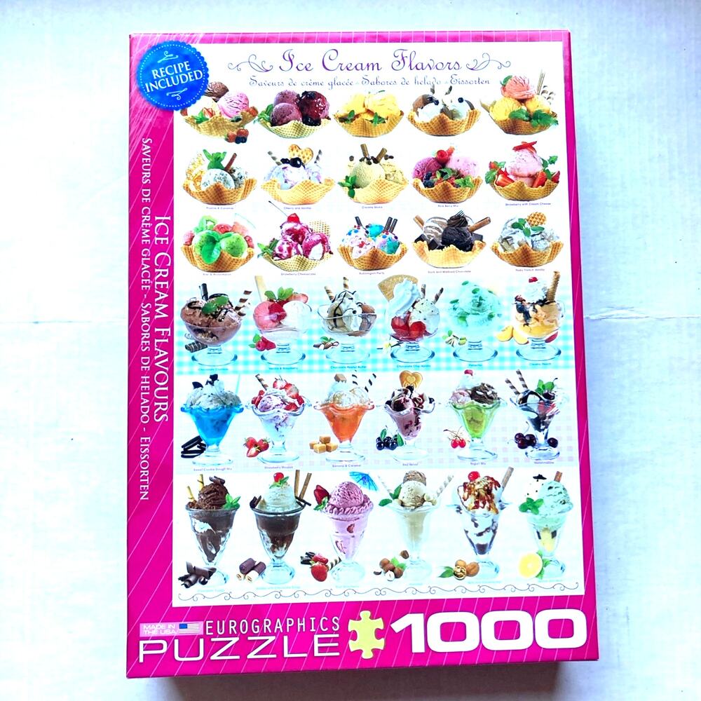 Eurographics 1000 Piece Jigsaw Puzzle: Ice Cream Flavors - Pre-Owned